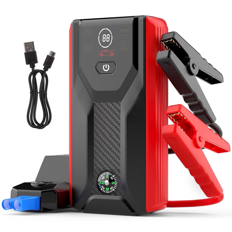 Car Jump Starter Booster 1A Peak 2mAh 12V Battery Charger (Up to 6.L Gas or 3.L Diesel Engine)