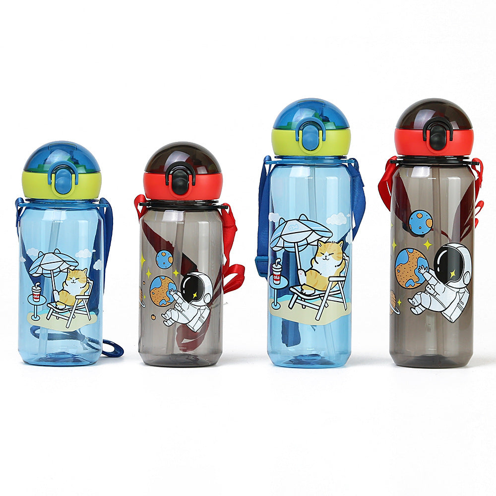 Water Bottle With Straw Strap