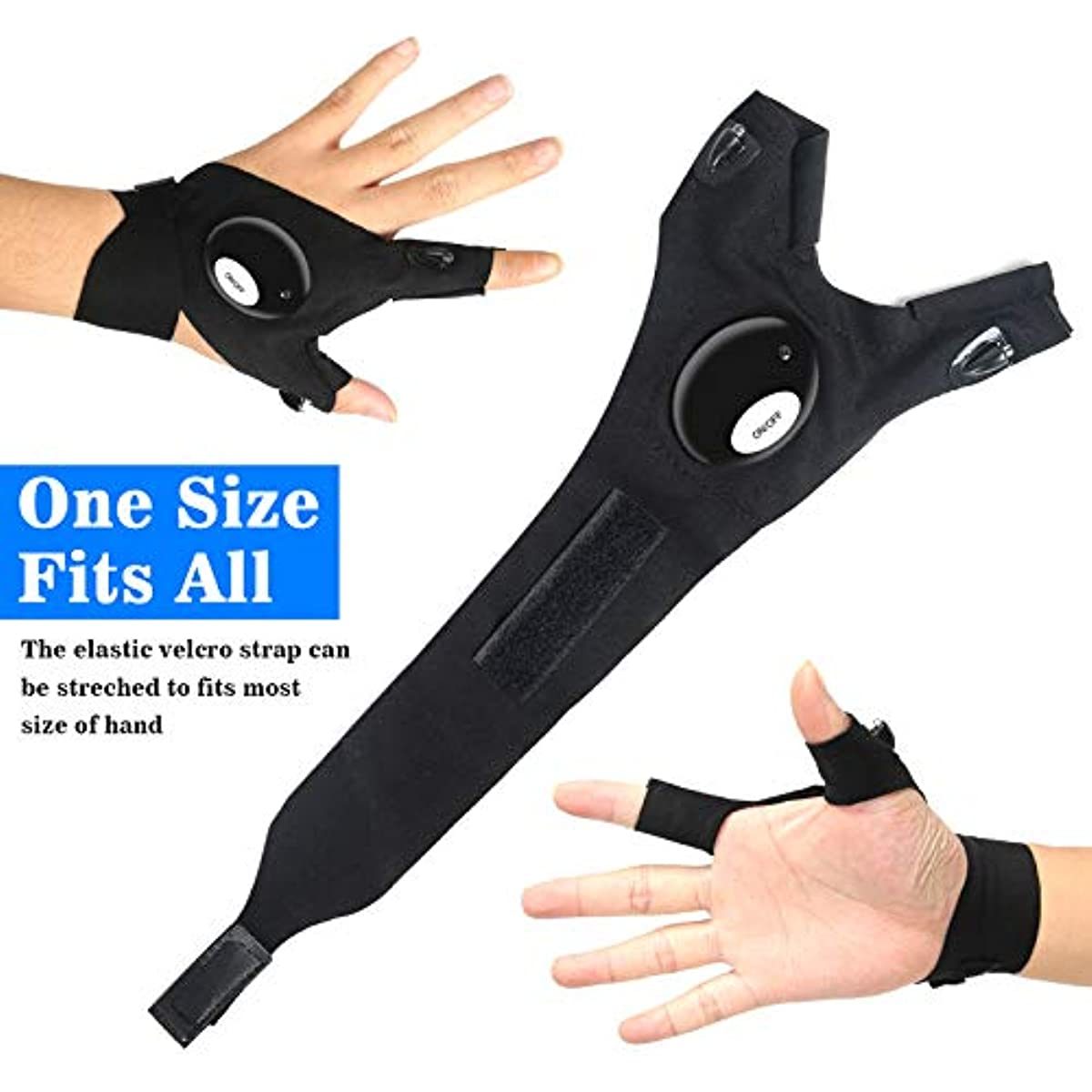 LED Flashlight Gloves; Valentines Day Gifts for Men Him Boyfriend Husband; Cool Gadget Hands-Free Lights for Camping Fishing Repairing; Fathers Day Christmas Birthday Gift