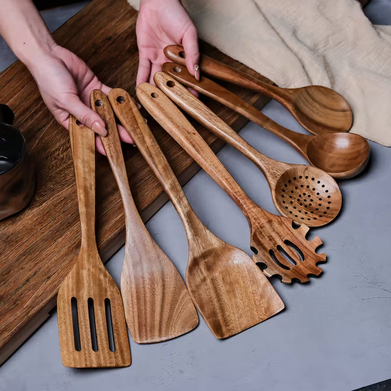 Bamboo Utensils Sustainable Bamboo Cutlery Set Reusable Knife, Fork, Spoon, Biodegradable