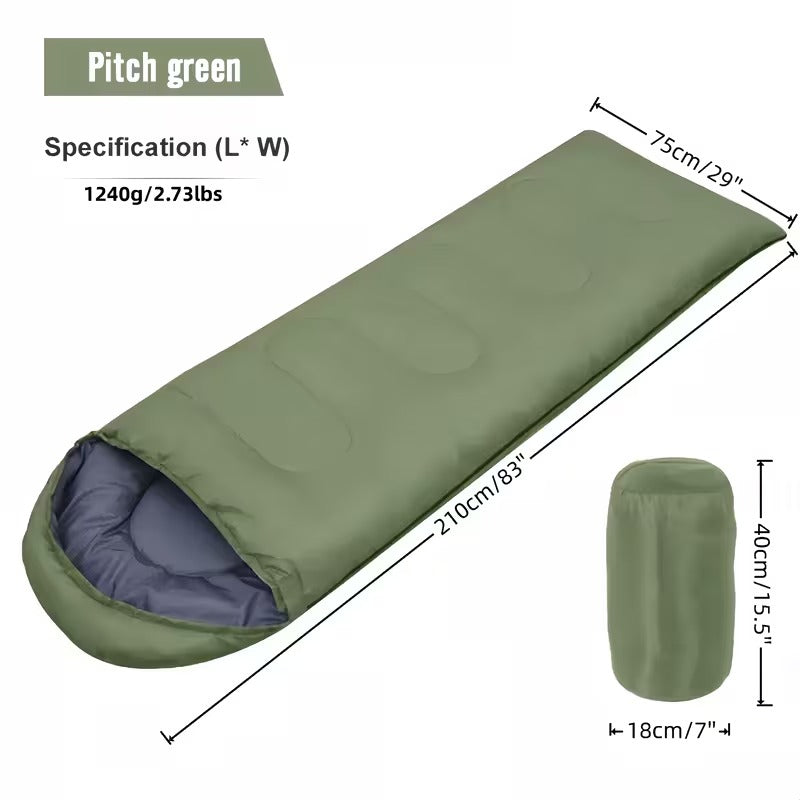 2.73/4.45 Portable Camping Sleeping Bag for Adults 1-Person Lightweight High Quality Warm Sleeping Bag for Camping & Backpacking - 40°F+ Cold Rating, /Synthetic, Full-Body Zipper, for Hunting, Hiking, Outdoor Travel (compression Compatible)