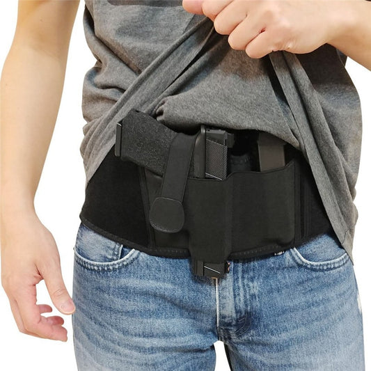 Tactical Gun Holster Concealed Pistol Holster Universal Right-hand Invisible Belly Band Elastic Waist Pistol Holder In Stock