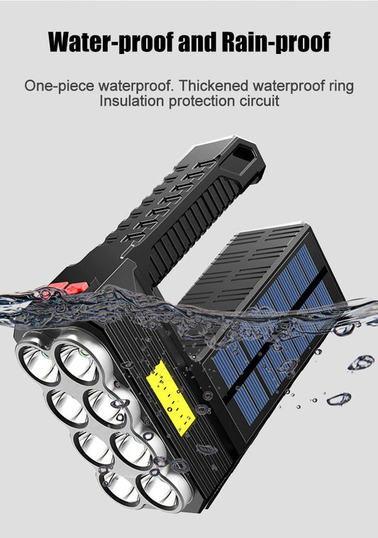 Solar Rechargeable Usb Flashlight Led