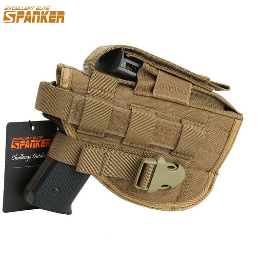 EXCELLENT ELITE SPANKER Outdoor Military Universal Molle Buckle Pistol Holster Hunting Training Camo Tactical Nylon Gun Holsters