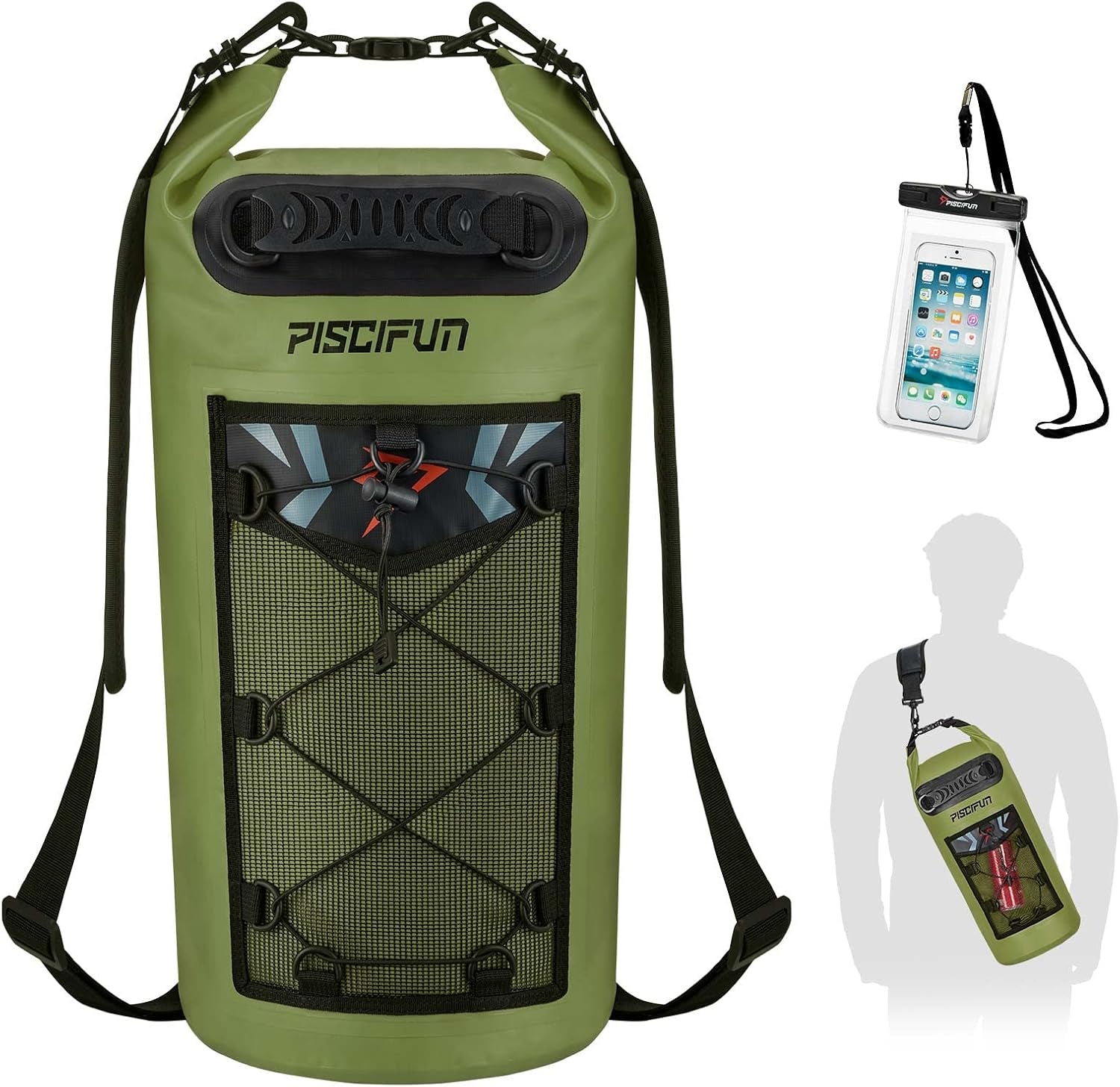 Dry Bag, Waterproof Floating Backpack 5L/10L/20L/30L/40L with Waterproof Phone Case for Boating, Kayaking, Fishing