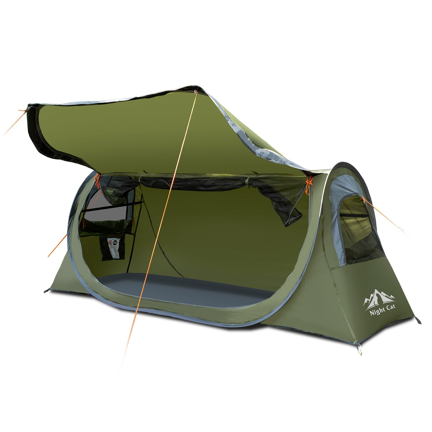 Night Cat Pop-up Camping Tent: 1 Person High Quality Instant Easy Setup Tunnel Tent