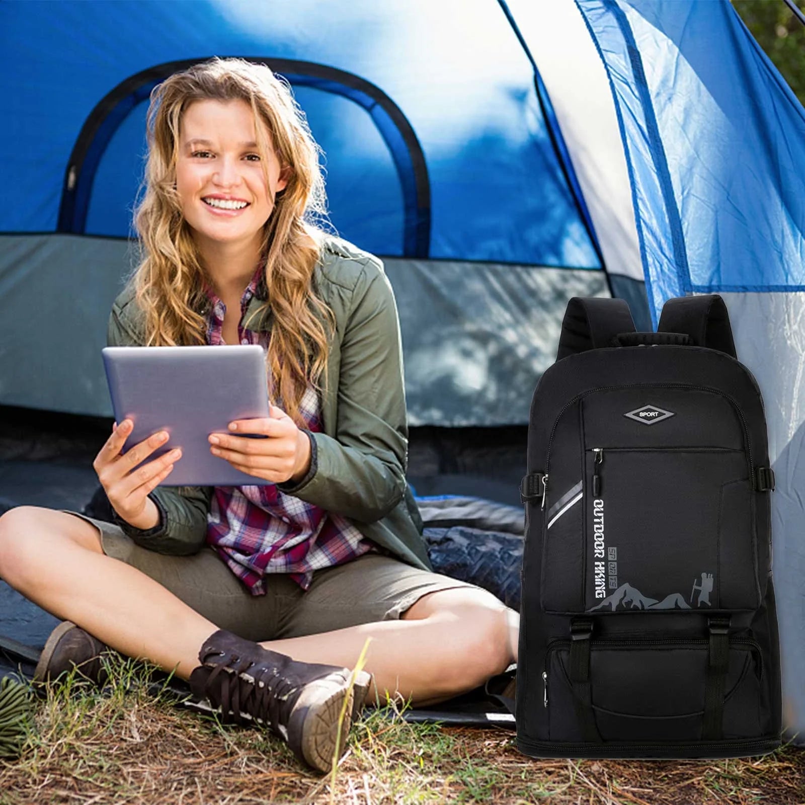 Hiking Backpack Outdoor Expandable 50-60L Backpack Hiking Travel Bag Large Capacity Backpack Camping & Hiking on Clearance