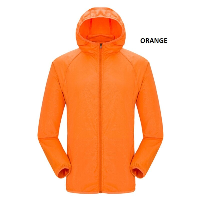 Quick-dry unisex windproof hiking jacket made of waterproof polyester for camping and hiking