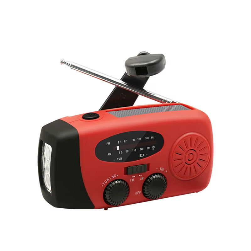 Emergency Portable Radio 2000Mah Solar Hand Crank Cell Phone Charger AM/FM Radio LED Flashlight Outdoor Indoor Light Night