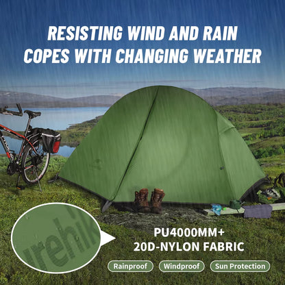 Tent Ultralight 1 Person Cycling Tents Portable Backpacking Tent 20D Nylon Waterproof Tent Camping Tent Hiking Tent