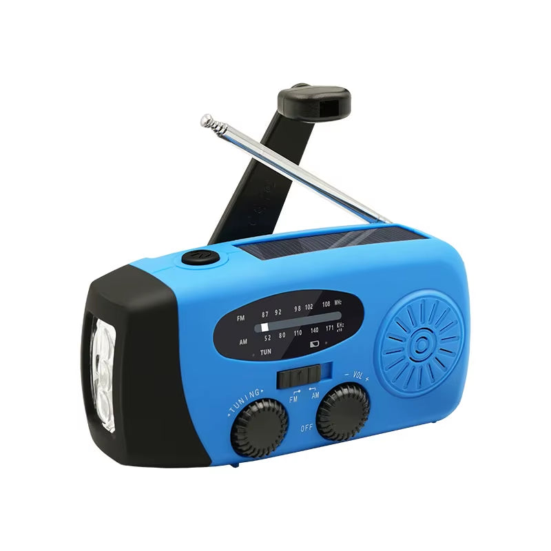 Emergency Portable Radio 2000Mah Solar Hand Crank Cell Phone Charger AM/FM Radio LED Flashlight Outdoor Indoor Light Night