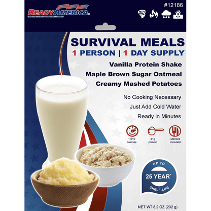 , 24 Hour Emergency Meal Kit, 1 Person, Emergency Food, by Auguson Farms, 1 Pack