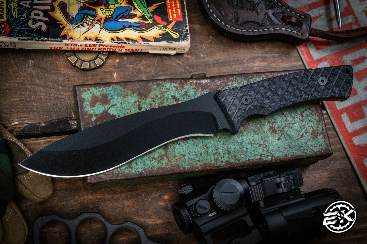 195 Bushcraft Knife Black Micarta