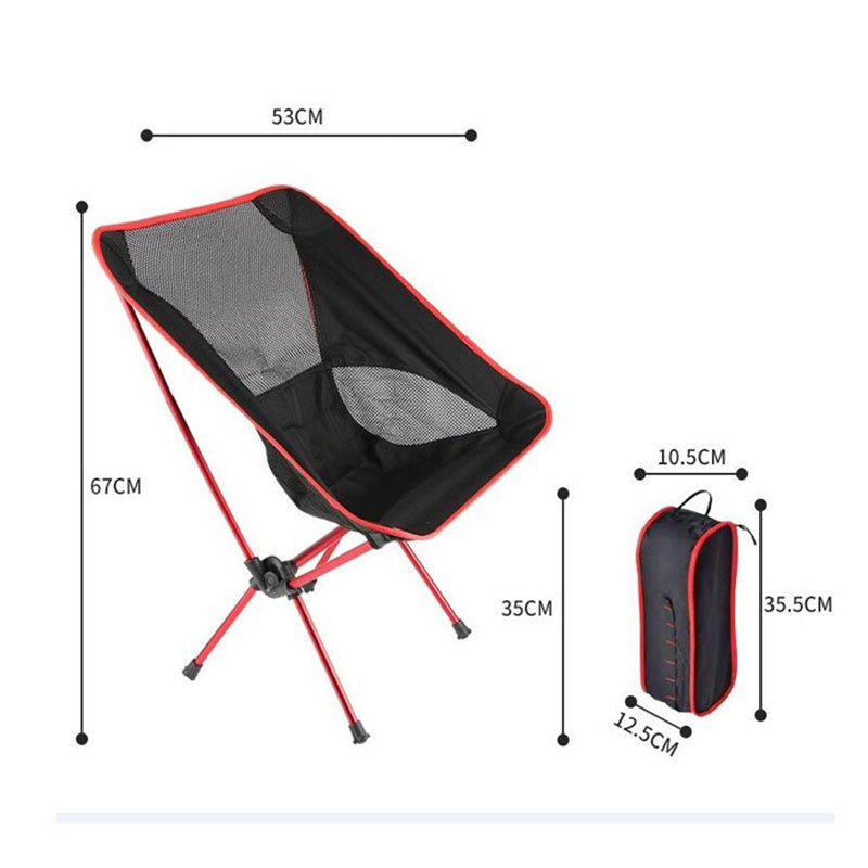 Portable Collapsible Moon Chair Fishing Camping BBQ Stool Folding Extended Hiking Seat Garden Ultralight Office Home Furniture - Survivors City