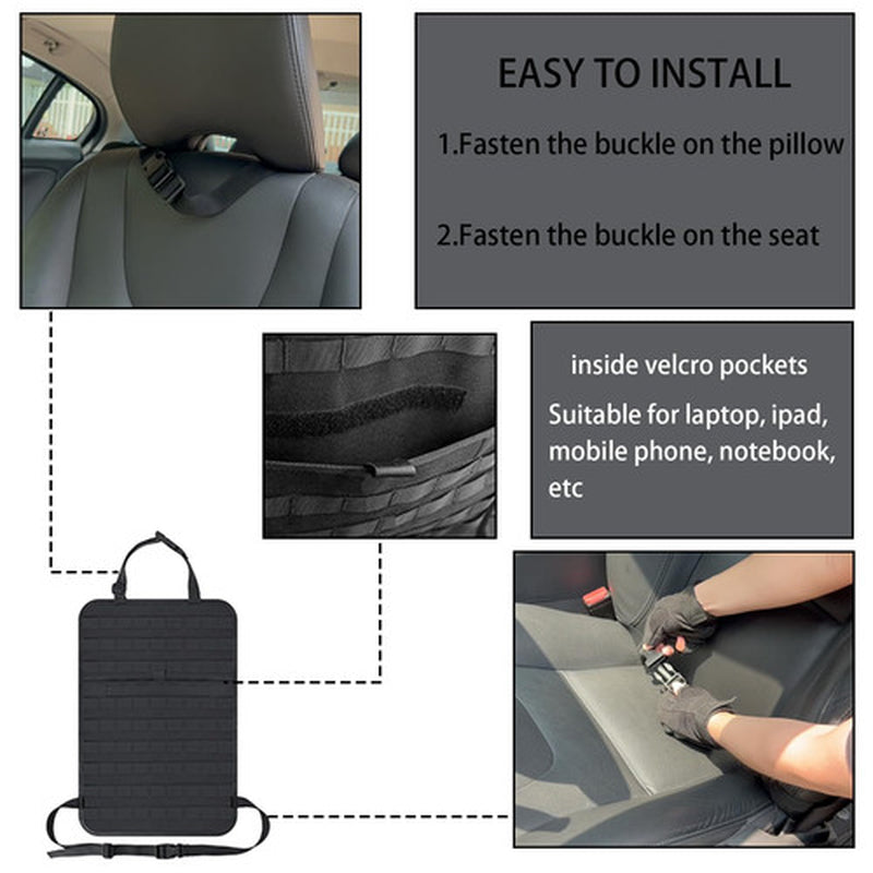 Tactical Car Seat Back Organizer with 5 Detachable Pouches Upgrade Tactical M...