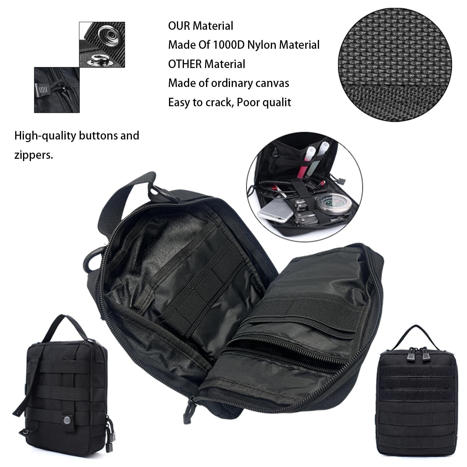 Tactical Car Seat Back Organizer with 5 Detachable Pouches Upgrade Tactical M...