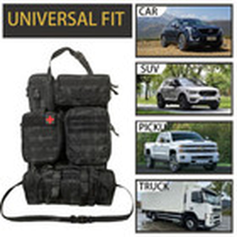 Tactical Car Seat Back Organizer with 5 Detachable Pouches Upgrade Tactical M...