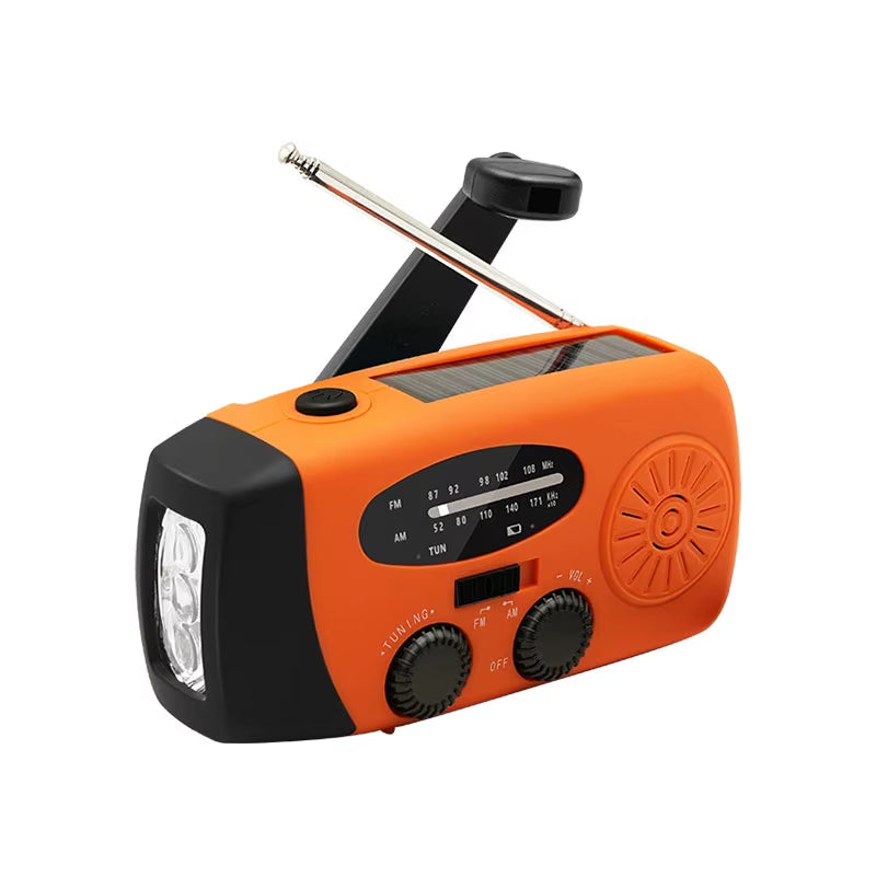 Emergency Portable Radio 2000Mah Solar Hand Crank Cell Phone Charger AM/FM Radio LED Flashlight Outdoor Indoor Light Night