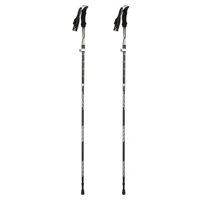 KORAMAN 1pair Carbon Fiber Collapsible Hiking Trekking Walking Pole Sticks; Lightweight Folding Quick-Lock System With Carrying Bags