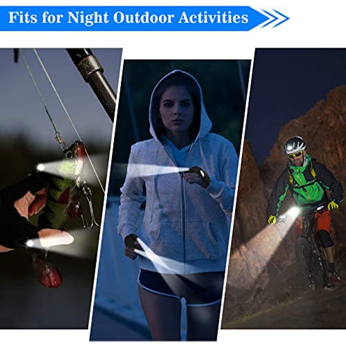 LED Flashlight Gloves; Valentines Day Gifts for Men Him Boyfriend Husband; Cool Gadget Hands-Free Lights for Camping Fishing Repairing; Fathers Day Christmas Birthday Gift