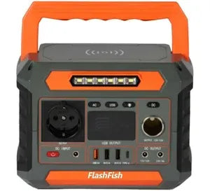 Flashfish 56W Portable Power Station;  52Wh/144mAh Solar Generator Backup Power with 2x11V/56W AC Outlets;  5xDC Output and 4xUSB Outputs;  Lithium Battery pack Lithium Battery Pack
