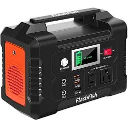 Flashfish 56W Portable Power Station;  52Wh/144mAh Solar Generator Backup Power with 2x11V/56W AC Outlets;  5xDC Output and 4xUSB Outputs;  Lithium Battery pack Lithium Battery Pack