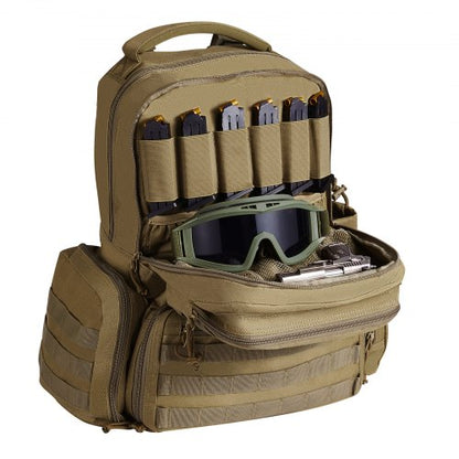 VEVOR Tactical Range Backpack for 6 Pistols Gun Backpack Brown - Survivors City
