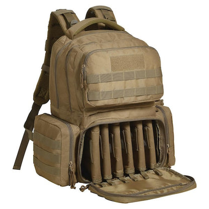 VEVOR Tactical Range Backpack for 6 Pistols Gun Backpack Brown - Survivors City