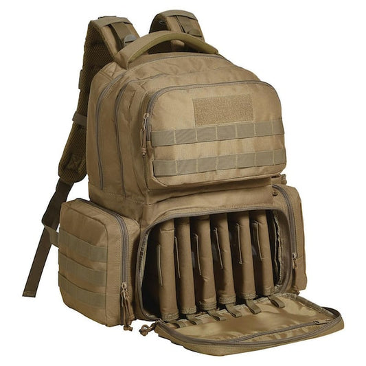 VEVOR Tactical Range Backpack for 6 Pistols Gun Backpack Brown - Survivors City