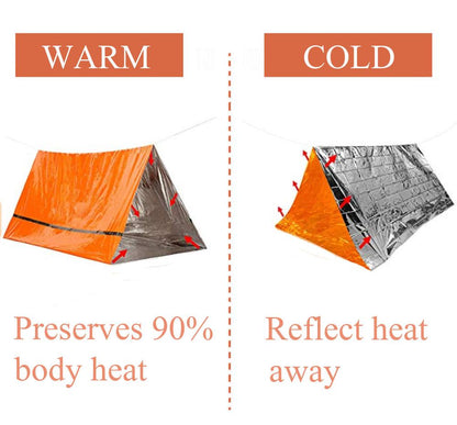 2Person Emergency Shelter Waterproof Thermal Blanket Rescue Survival Kit SOS Sleeping Bag Survival Tube Emergency Tent w Whistle - Survivors City