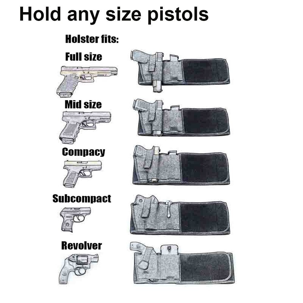 Tactical Gun Holster Concealed Pistol Holster Universal Right-hand Invisible Belly Band Elastic Waist Pistol Holder In Stock