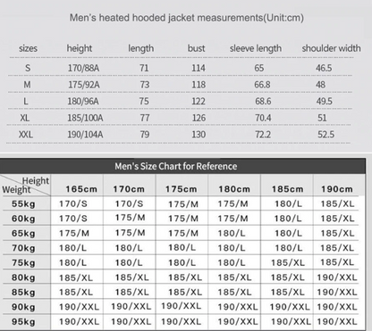 Men Winter Outdoor USB Infrared Heating Hooded Jacket - Survivors City