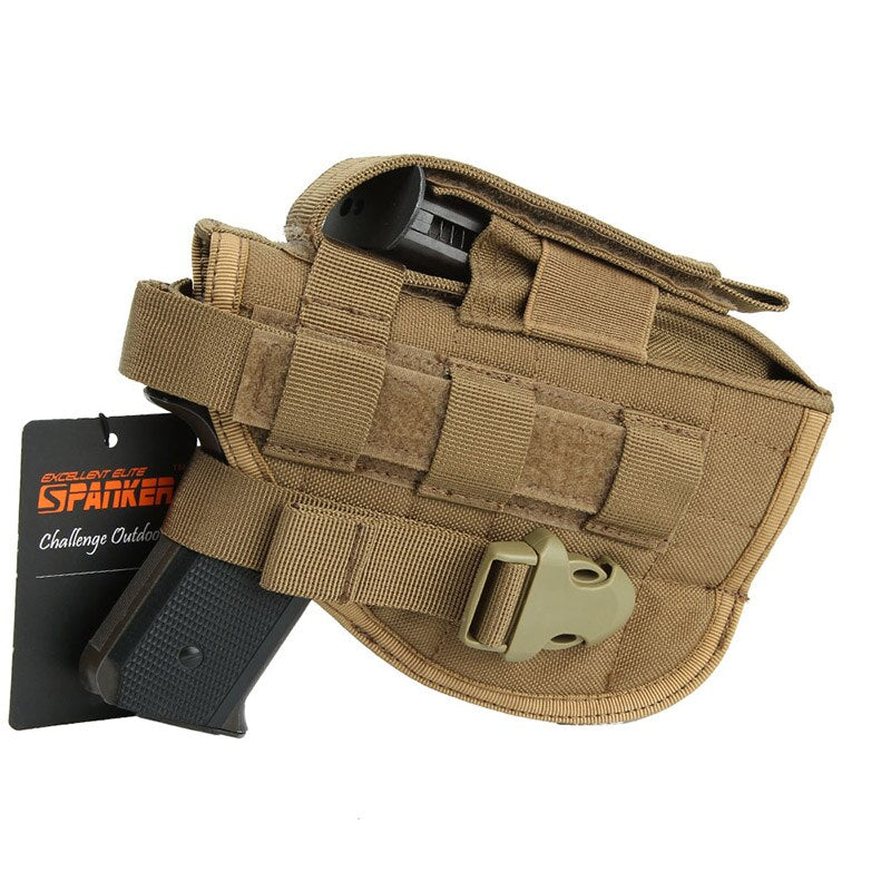 EXCELLENT ELITE SPANKER Outdoor Military Universal Molle Buckle Pistol Holster Hunting Training Camo Tactical Nylon Gun Holsters