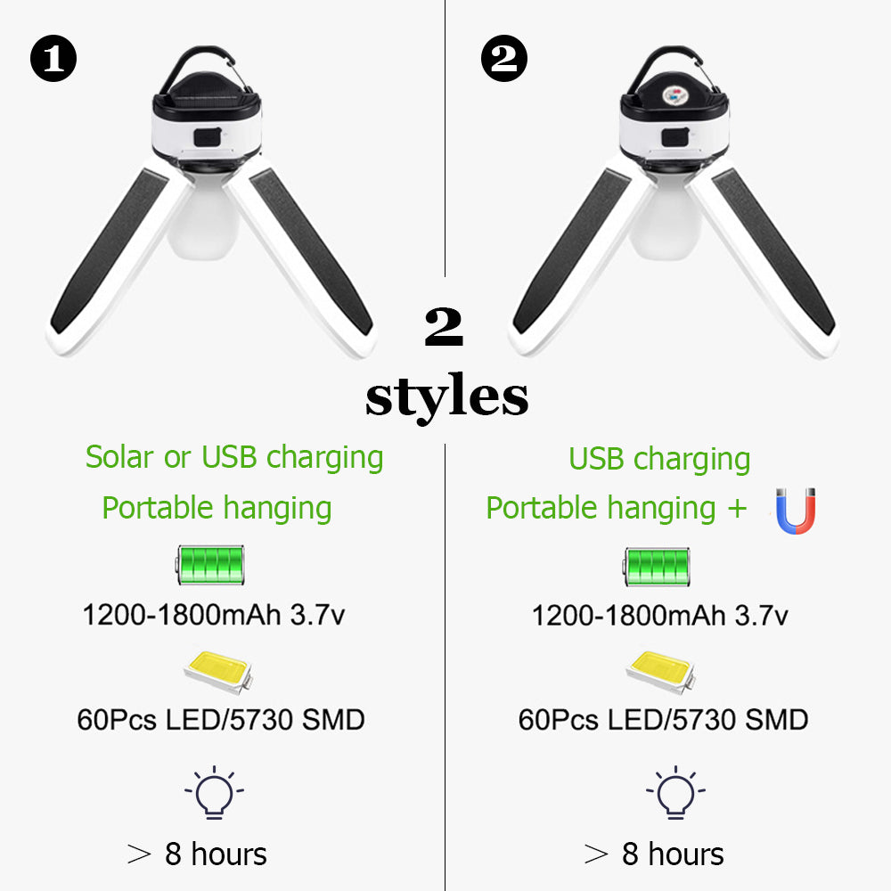 Solar charging camping light