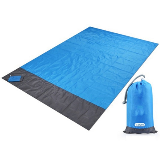 2x2.1m/ 6.4x6.4 feet Waterproof Pocket Beach Blanket Folding Camping Mat Mattress Portable Lightweight Mat Outdoor Picnic Mat Sand Beach Mat