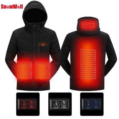 Men Winter Outdoor USB Infrared Heating Hooded Jacket - Survivors City