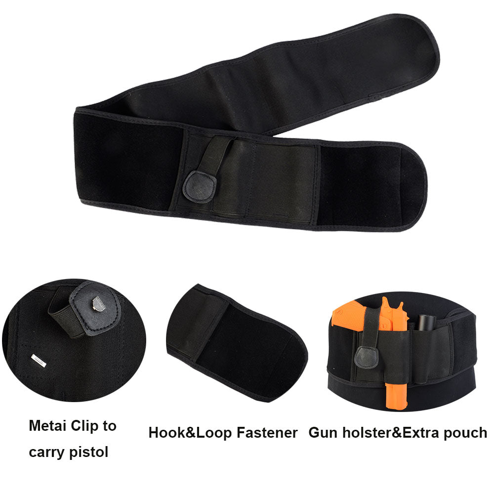 Tactical Gun Holster Concealed Pistol Holster Universal Right-hand Invisible Belly Band Elastic Waist Pistol Holder In Stock