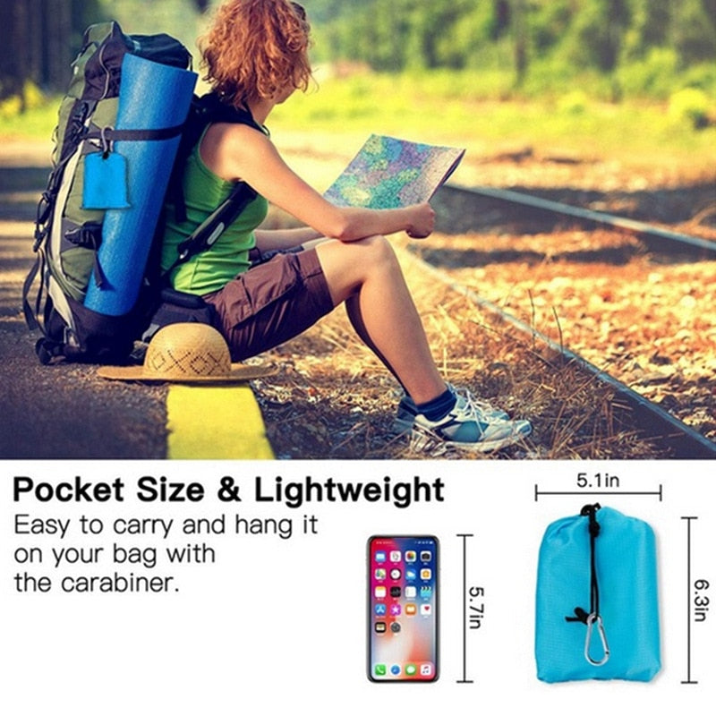 2x2.1m/ 6.4x6.4 feet Waterproof Pocket Beach Blanket Folding Camping Mat Mattress Portable Lightweight Mat Outdoor Picnic Mat Sand Beach Mat