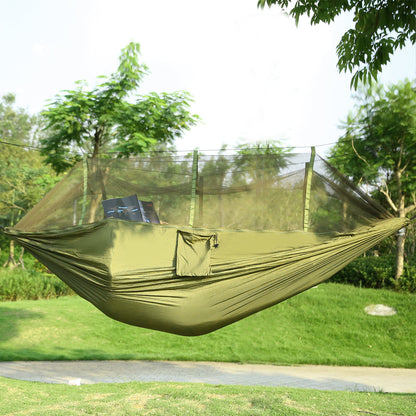 600lbs Load 2 Persons Hammock with Mosquito Net Outdoor Hiking Camping Hommock Portable Nylon Swing Hanging Bed - Survivors City