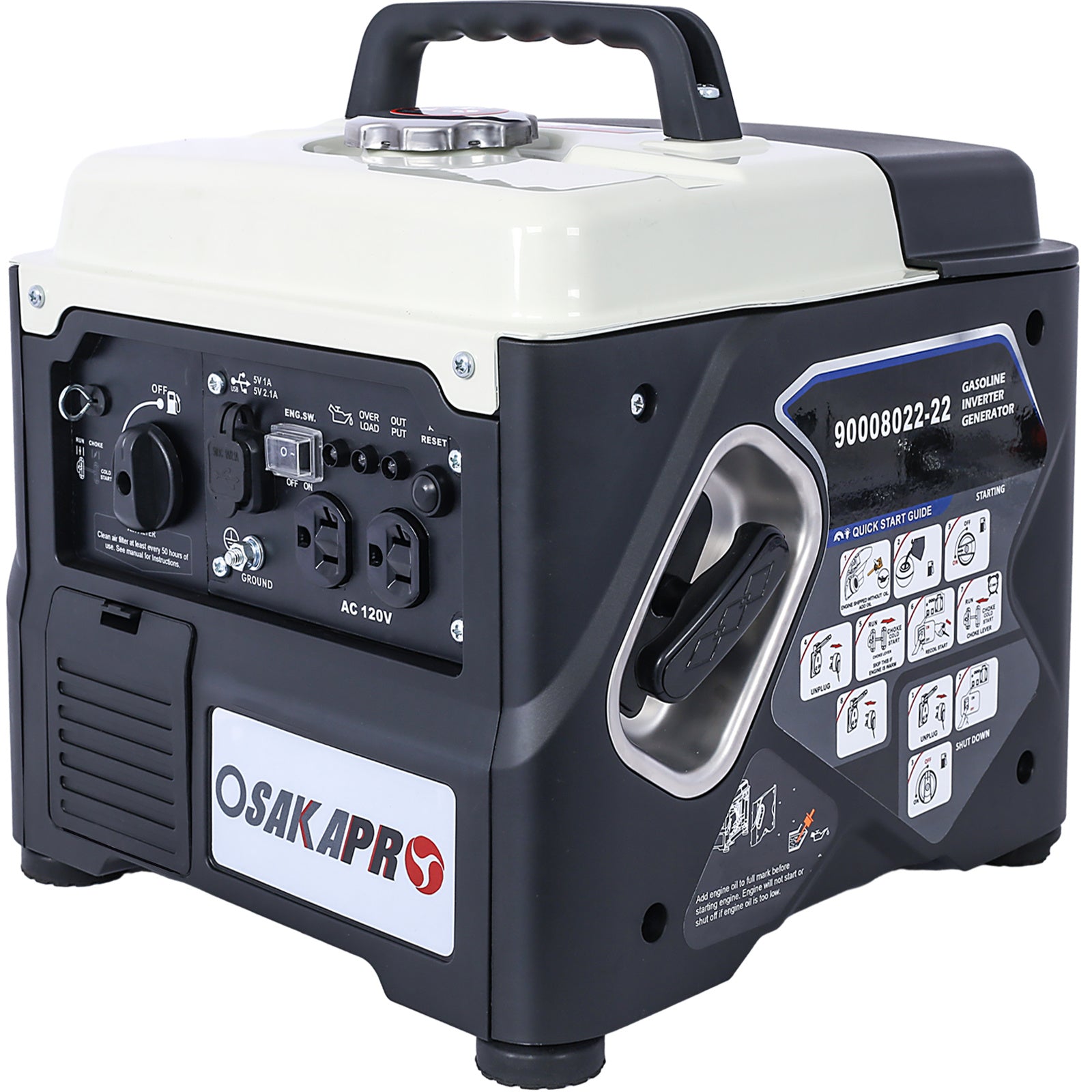Portable Inverter Generator,1200W ultra-quiet gas engine, EPA Compliant, Eco-Mode Feature, Ultra Lightweight for Backup Home Use & Camping - Survivors City