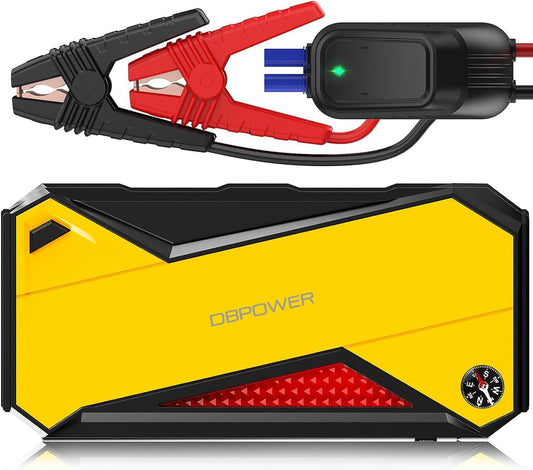 DBPOWER 800A 18000mAh Portable Car Jump Starter (up to 7.2L Gas, 5.5L Diesel Engine) Battery Booster with Smart Charging Port (Storage Temperature 95°F) - Survivors City