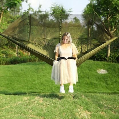 600lbs Load 2 Persons Hammock with Mosquito Net Outdoor Hiking Camping Hommock Portable Nylon Swing Hanging Bed - Survivors City