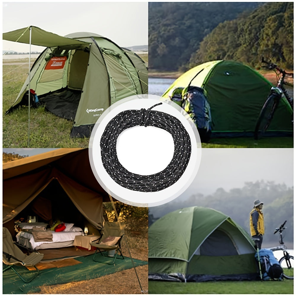50ft Reflective Nylon Wind Rope Cord; Tent Guyline Paracord Rope For Outdoor Camping - Survivors City