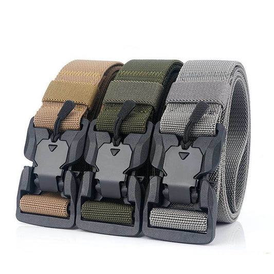 New Tactical Belt Quick Release Magnetic Buckle Military Belts Soft Real Nylon Sports Accessories